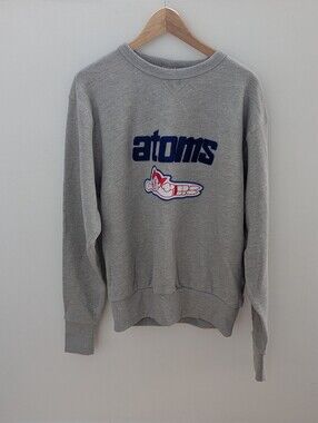 Ebbets Field Flannels Gray 'atoms' Logo Sweatshirt with Retro Patch Astro Boy